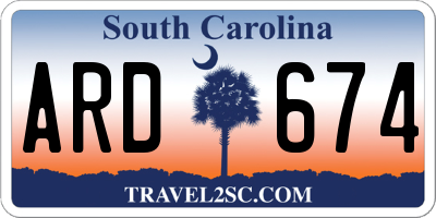 SC license plate ARD674