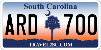 SC license plate ARD700