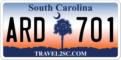 SC license plate ARD701