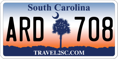SC license plate ARD708