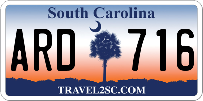 SC license plate ARD716