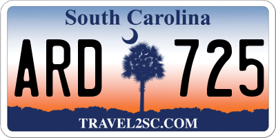 SC license plate ARD725