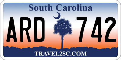 SC license plate ARD742