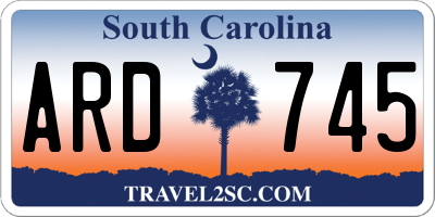 SC license plate ARD745