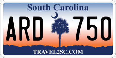 SC license plate ARD750