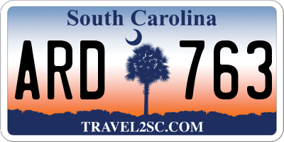SC license plate ARD763