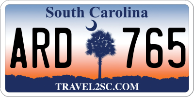 SC license plate ARD765