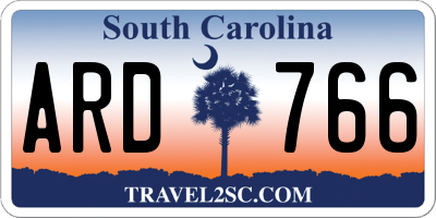 SC license plate ARD766
