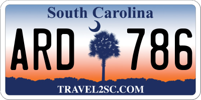 SC license plate ARD786