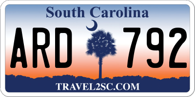 SC license plate ARD792