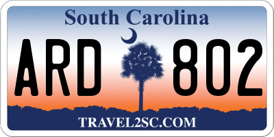 SC license plate ARD802