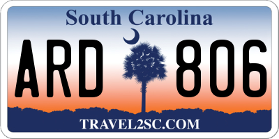 SC license plate ARD806