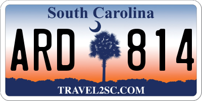 SC license plate ARD814