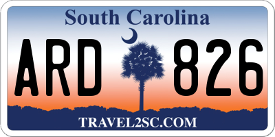 SC license plate ARD826