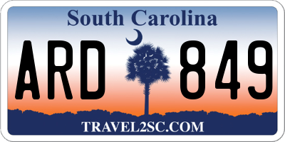 SC license plate ARD849