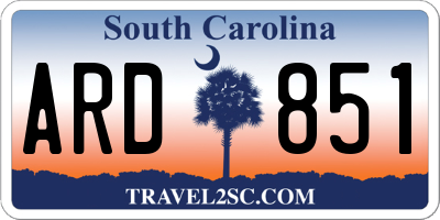 SC license plate ARD851