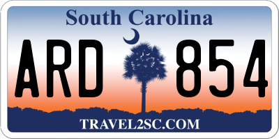 SC license plate ARD854