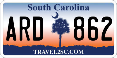 SC license plate ARD862