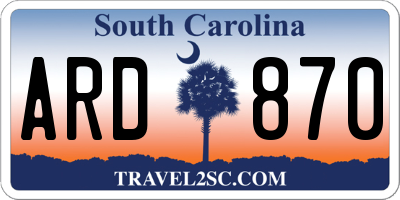 SC license plate ARD870