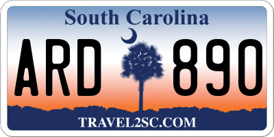 SC license plate ARD890