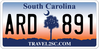 SC license plate ARD891