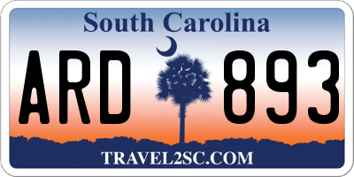 SC license plate ARD893
