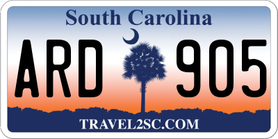 SC license plate ARD905