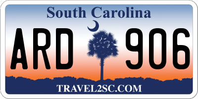SC license plate ARD906