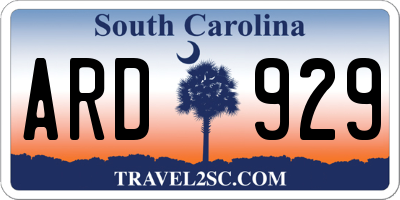 SC license plate ARD929