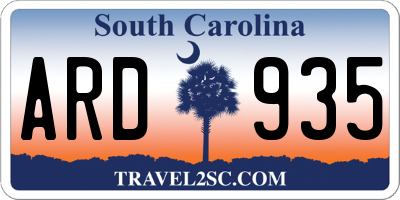 SC license plate ARD935