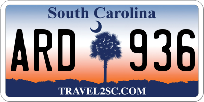 SC license plate ARD936