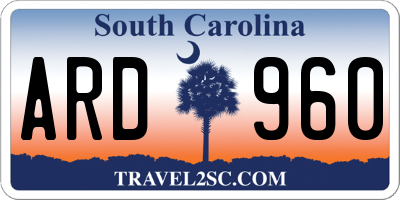 SC license plate ARD960