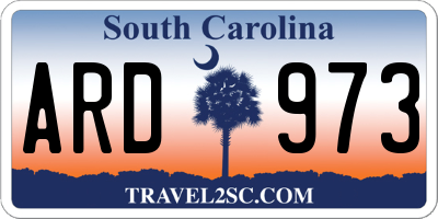 SC license plate ARD973