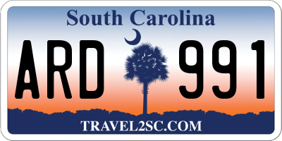 SC license plate ARD991