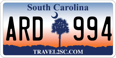 SC license plate ARD994