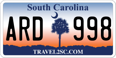 SC license plate ARD998