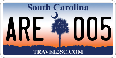 SC license plate ARE005