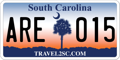 SC license plate ARE015