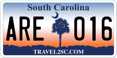 SC license plate ARE016