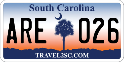 SC license plate ARE026