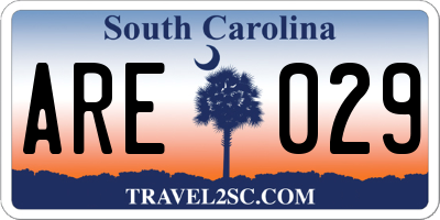 SC license plate ARE029