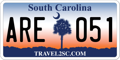 SC license plate ARE051