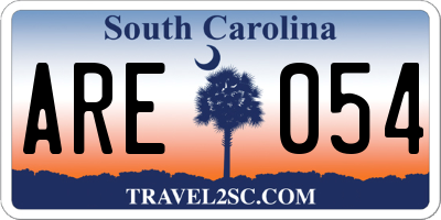 SC license plate ARE054
