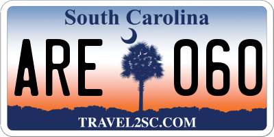 SC license plate ARE060