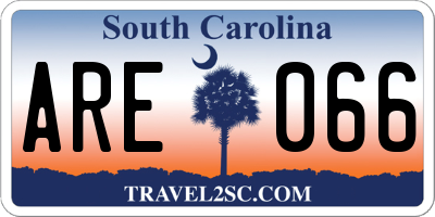 SC license plate ARE066