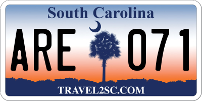 SC license plate ARE071