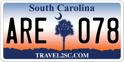 SC license plate ARE078