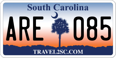 SC license plate ARE085