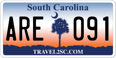 SC license plate ARE091