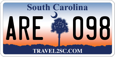 SC license plate ARE098